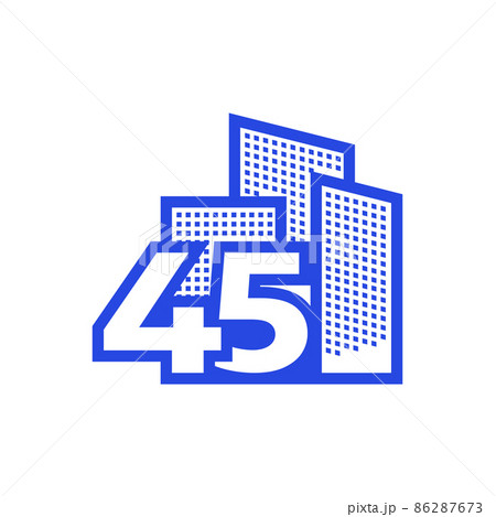 number 45 with building logo design vector graphic symbol icon illustration creative idea number 45 with building logo design vector graphic symbol icon illustration creative idea 86287673