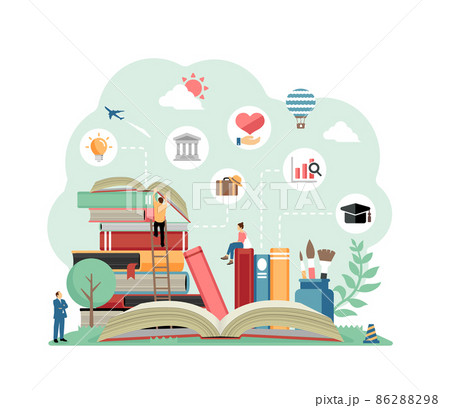 本・書籍・勉強 (知識・学習) をモチーフにしたイラスト 本・書籍・勉強 (知識・学習) をモチーフにしたイラスト 86288298