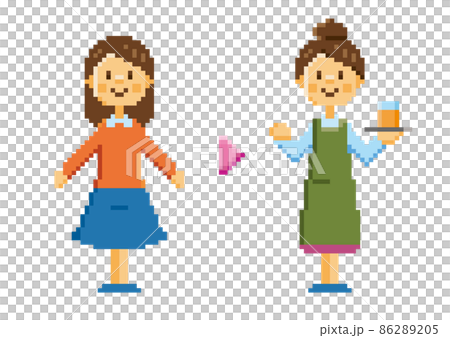 像素藝術像素素材女圍裙 86289205