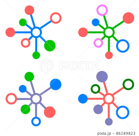 細胞の結合を表現した図のイラスト 86289823
