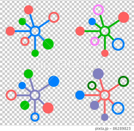細胞の結合を表現した図のイラスト 86289823