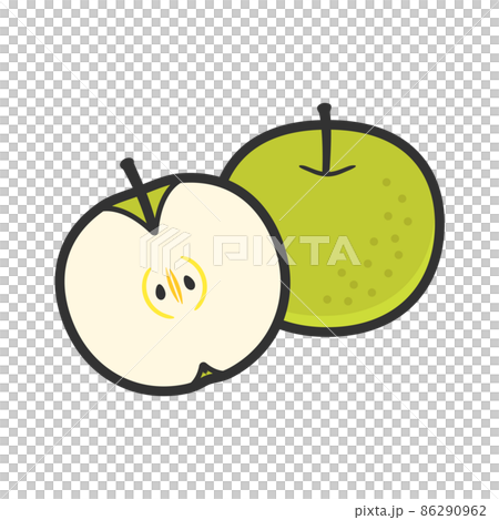 水果插圖日本梨及其橫截面 86290962