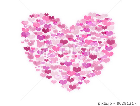 ハートで出来てるハート ピンクverのイラスト素材 ハートで出来てるハート ピンクverのイラスト素材