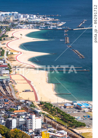 《兵庫県》神戸市海沿いの街並み・須磨浦公園の眺め 86291712