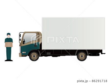 トラックと配送員 86291718