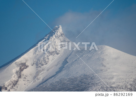 大沼国定公園＿駒ヶ岳＿活火山＿冬＿冬山＿冬の駒ヶ岳_冬の大沼 86292169