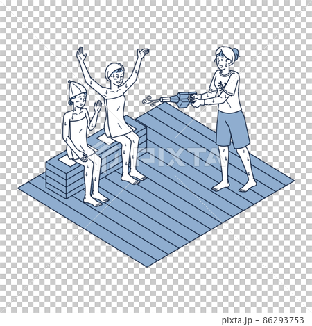 A female isometric illustration of a female heat wave teacher's burning blower A female isometric illustration of a female heat wave teacher's burning blower 86293753