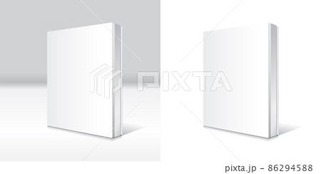 Blank white standing softcover book or magazine mockup template. Realistic 3d vector 86294588