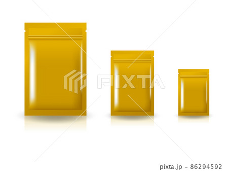 Blank white and black standing ziplock bag (2 sizes) for food or healthy product. 86294592