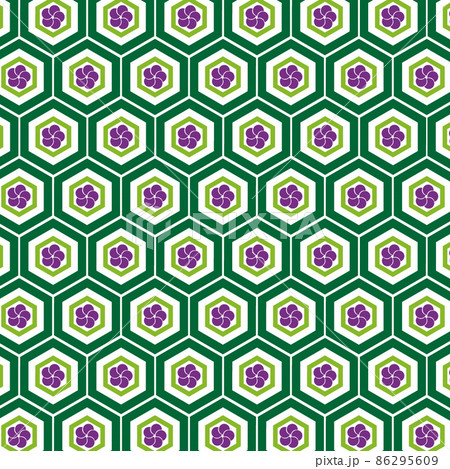 亀甲花菱柄・ツバキ 亀甲花菱柄・ツバキ 86295609