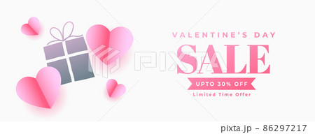 cute valentines day sale banner with offer details 86297217