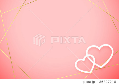 cute valentines day card with hearts and golden lines 86297218
