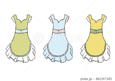 ワンピース風エプロンのイラスト ワンピース風エプロンのイラスト 86297385