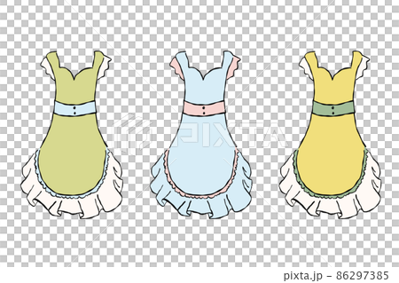 ワンピース風エプロンのイラスト ワンピース風エプロンのイラスト 86297385