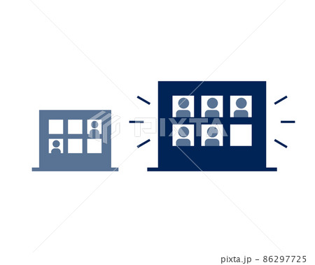 空室の少ないマンション・アパート／空室の多いマンション・アパートのイラスト 86297725