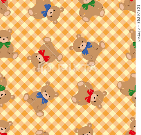 テディベアの壁紙 シームレスパターン のイラスト素材