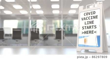 Covid vaccine hub signboard with flag of Argentina. Coronavirus vaccination related 3D rendering Covid vaccine hub signboard with flag of Argentina. Coronavirus vaccination related 3D rendering 86297809