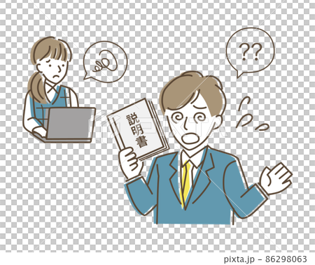 對指示有問題的男性 / 不知道如何操作的女性 / 商人 86298063