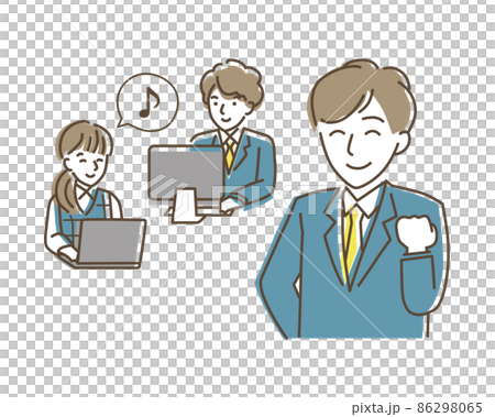 Teams that work well / office workers men / OL women / businessmen 86298065