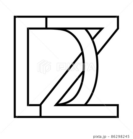 Logo sign dz, zd icon nft dz interlaced letters d z 86298245
