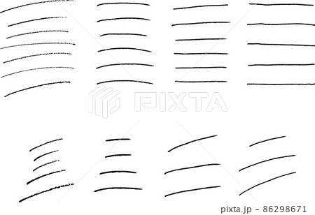 いろんな手書きの線 鉛筆やペンで書いたような線の素材 罫線 見出し 演出に のイラスト素材