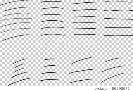 いろんな手書きの線／鉛筆やペンで書いたような線の素材／罫線、見出し、演出に。 86298671