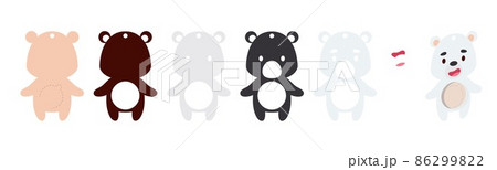 Cute polar bear candy ornament. Layered paper decoration treat holder for dome. Hanger for sweet, candy for birthday, baby shower, halloween, christmas. Print, cut out, glue. Vector stock illustration 86299822