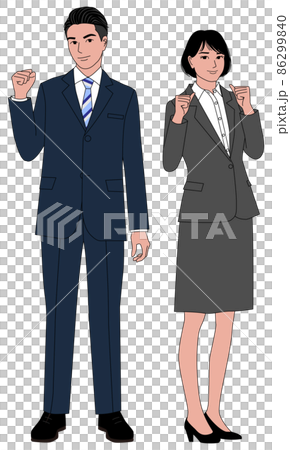 ガッツポーズをする新入社員 ガッツポーズをする新入社員 86299840