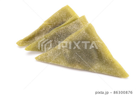 Yatsuhashi traditional kyoto sweets on white background. Japanese dessert Yatsuhashi traditional kyoto sweets on white background. Japanese dessert 86300876