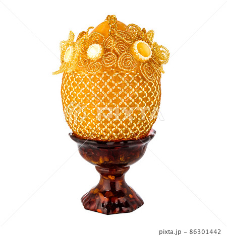 Honey Amber Easter Egg on a stand 86301442