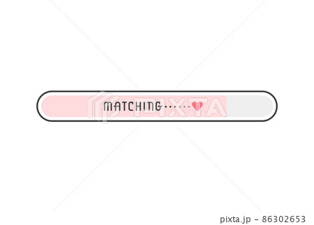 matchingの文字とハートのマーク入りプログレスバー - 恋愛・婚活・マッチングアプリのイメージ 86302653