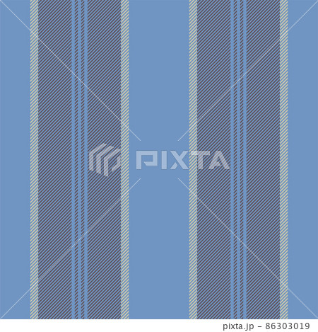Vertical lines stripe pattern in blue. Vector stripes background fabric texture. Geometric striped line seamless abstract design. 86303019