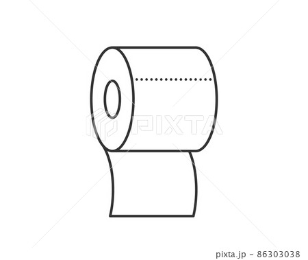 Sanitary toilet paper icon. Vector bathroom illustration. Hygiene clean symbol for wc. 86303038