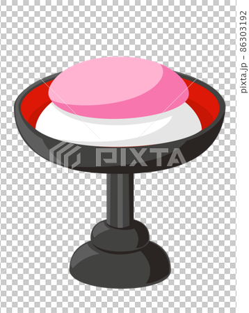 Red and white rice cake Hinamatsuri icon / Hinamatsuri material / Vector image 86303192