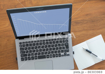 交通事故死者数推移グラフ(パソコン 筆記用具) 交通事故死者数推移グラフ(パソコン 筆記用具) 86303969