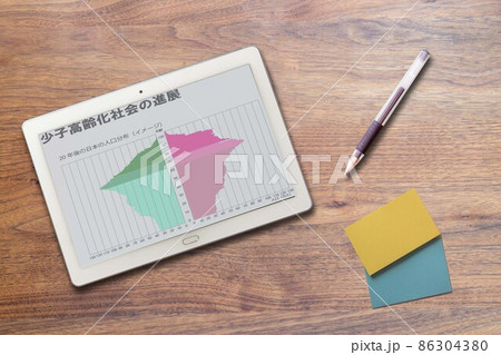少子高齢化社会の進展（タブレット） 86304380