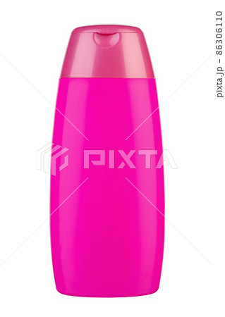 Oil Shower Gel Bottle Of Shampoo Pink. Isolated On White Background. Ready For Your Design. 86306110
