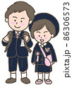 入学式と入園式の兄妹 86306573