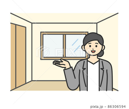 内見で説明している営業担当者のイメージイラスト素材 86306594