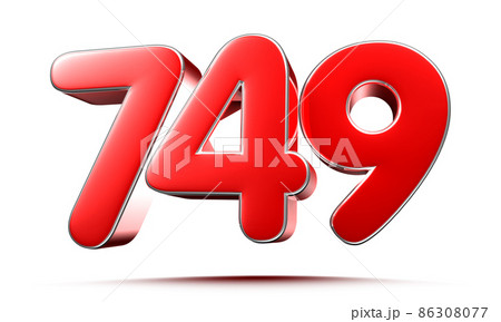 number 749 red. number 749 red. 86308077