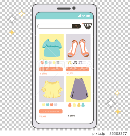 女性時尚郵購網站畫面(智能手機) 女性時尚郵購網站畫面(智能手機) 86308277