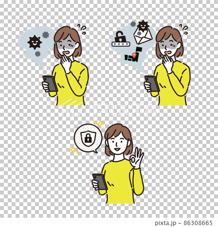 Smartphone security female Smartphone security female 86308665
