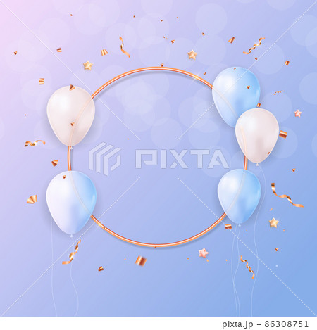 congratulations banner design with Confetti, Balloons for Party Holiday Background. Illustration 86308751