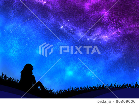 星空と見上げる人 86309006