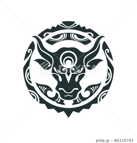 Tribal Bull Head Logo. Tattoo Design. Stencil Vector Illustration 21161839  Vector Art at Vecteezy
