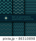 Set of seamless vector geometric pattern 86310898