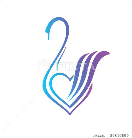 Linear drawing of a swan 86310899