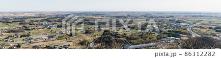 栃木百名山　三毳山　富士見台からの風景　栃木県佐野市　パノラマ 86312282