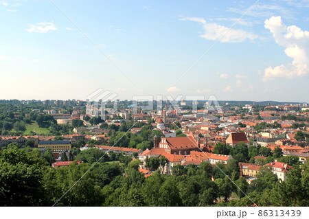 Cityscape of Vilnius, Lithuania from view point in a summer sunny day. Cityscape of Vilnius, Lithuania from view point in a summer sunny day. 86313439