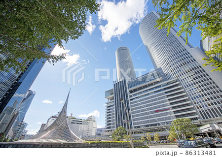 名古屋都市風景・名古屋駅前 86313481